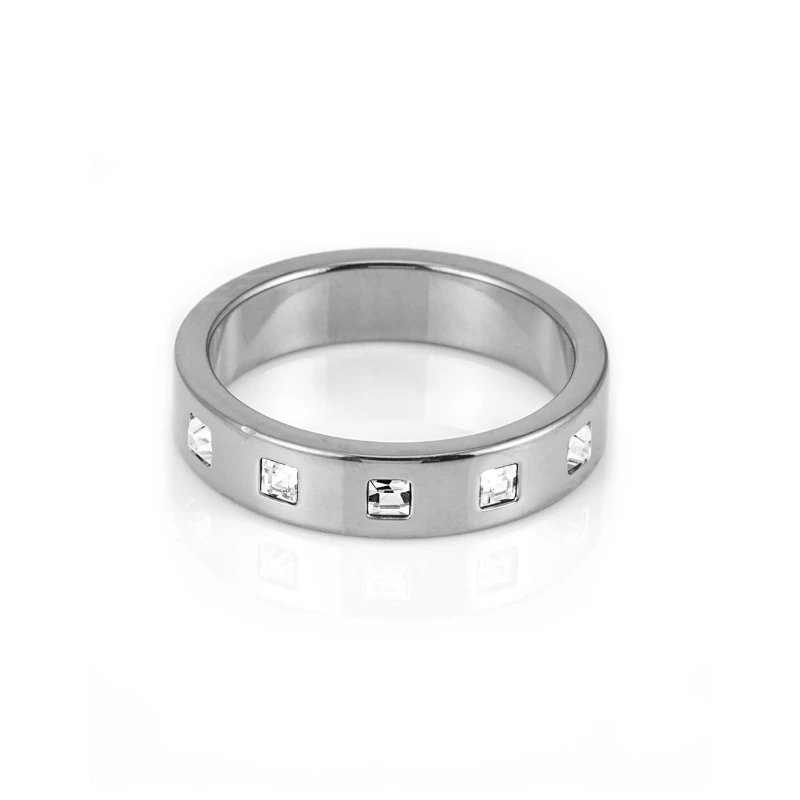 Image of Say It With Half Band Stone Ring - Silver - Large Silver Unisex Large