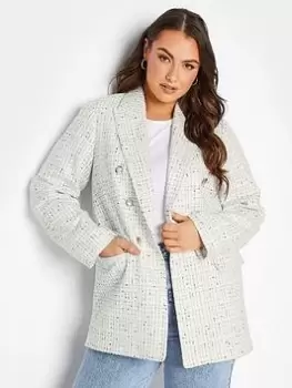 Image of Yours Boucle Blazer White, Size 24, Women