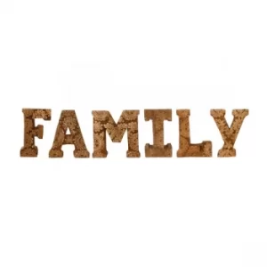 Image of Hand Carved Wooden Flower Letters Family