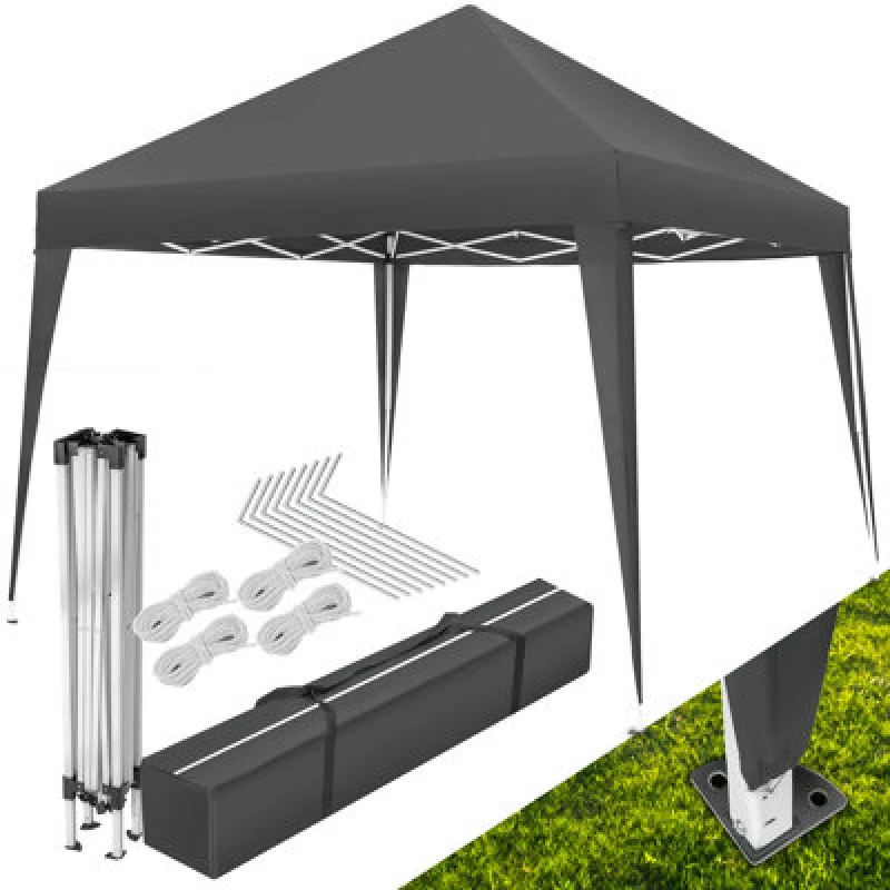 Image of Tectake Gazebo Linosa - 3 X 3 M, Foldable, Water-Resistant, Uv Protection 300 X 300 X 255cm - Grey