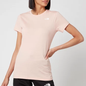 Image of The North Face Womens Simple Dome Short Sleeve T-Shirt - Evening Sand Pink - XS