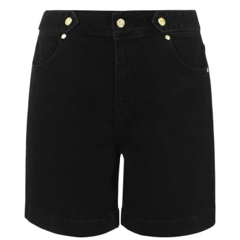 Image of Biba Button Denim Shorts - Black