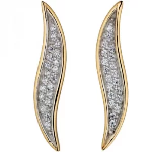 Image of Ladies Fiorelli Gold Plated Wave Stud Earrings