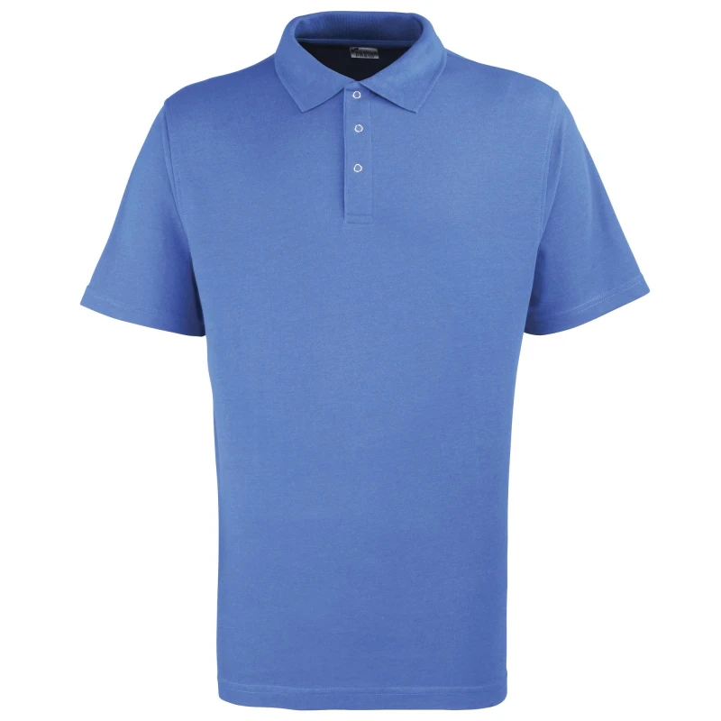 Image of Premier Premier Men Stud Heavyweight Plain Pique Polo Shirt in Royal Size: Small Royal S Male 5055805347947