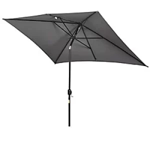 Image of Outsunny Parasol 84D-013CG Steel, Aluminum, Polyester Dark Grey