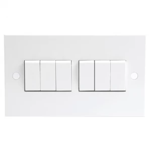 Image of KnightsBridge 10A White 6G 2 Way 230V Electric Wall Plate Switch