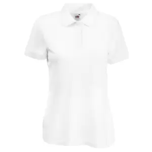 Image of Fruit Of The Loom Womens Lady-Fit 65/35 Short Sleeve Polo Shirt (L) (White)