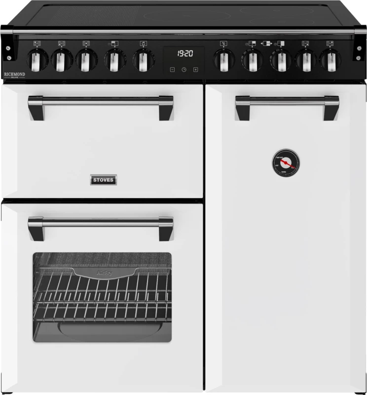 Image of Stoves Richmond DX 90Ei 90cm wide Electric Range Cooker with Induction Hob - Ice White - A Rated