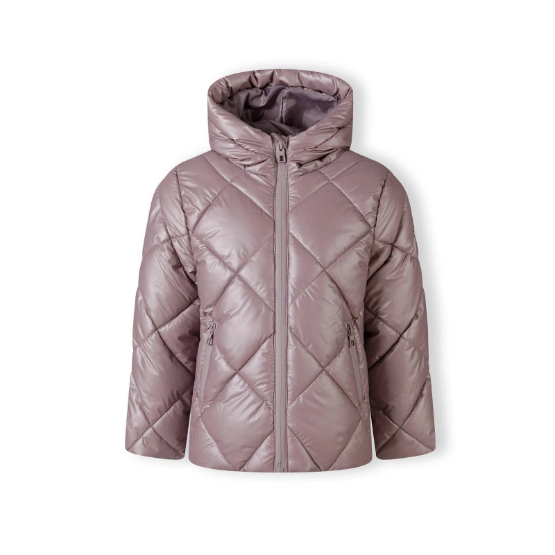 Image of Minoti Girls quilted jacket with hood and zip pockets lilac Lilac female 2-3 Yrs