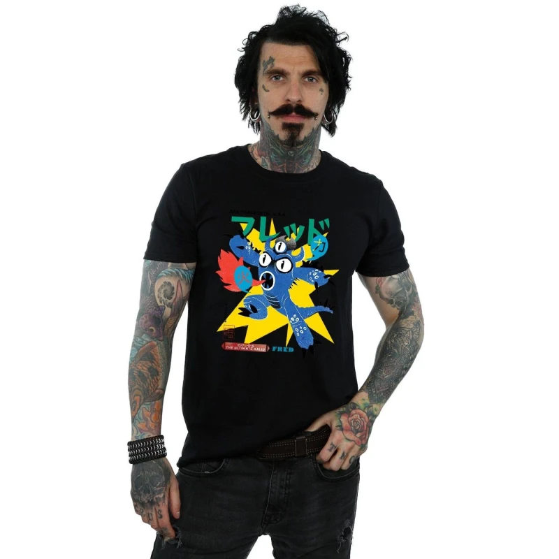 Image of Disney Men Big Hero 6 Fred Ultimate Kaiju T-Shirt in Black Size: Small Black S Male 5057864211672