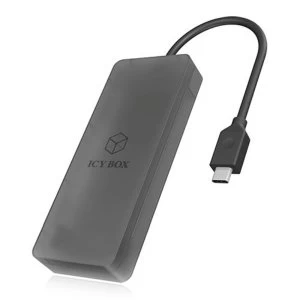 Image of Icy Box (IB-185M2) External M.2 SATA SSD Enclosure, USB 3.1 Gen2 Type-C, Toolless, Plastic