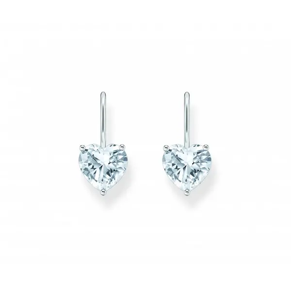 Image of Thomas Sabo Sterling Silver Basics White Zirconia Earrings H2288-051-1