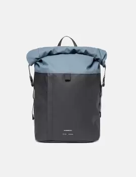 Image of Sandqvist Konrad Rolltop Backpack (Recycled Poly) - Multi Black/Steel Blue