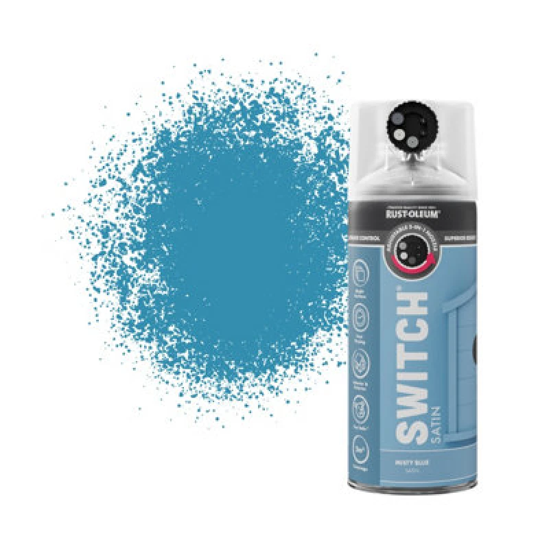 Image of RUST-OLEUM Rust-Oleum Switch Spray Paint 400ml - Satin - Misty Blue AE0720400UK