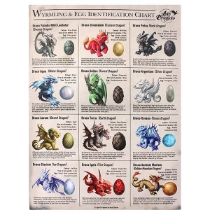Image of Large Wyrmling & Egg Identification Chart Canvas Picture by Anne Stokes