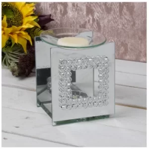 Image of Mirror Crystal Wax Melter With Crystal Square Design By Lesser & Pavey