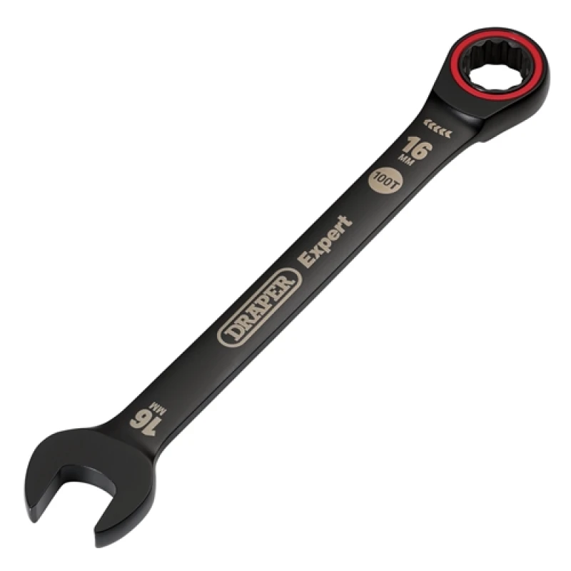 Image of Draper Expert HI-TORQ Metric Ratchet Combination Spanner, 16mm, Black 3889