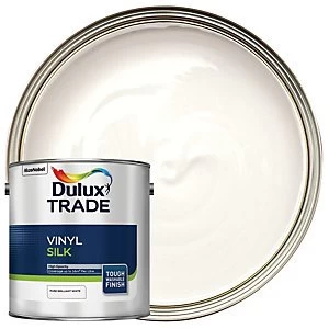 Image of Dulux Trade Vinyl Silk Emulsion Paint - Pure Brilliant White 2.5L