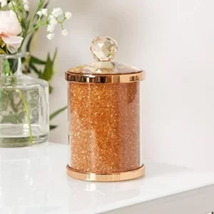 Image of Estella Rose Gold Finish Metal, Glass & Crystal Trinket Box