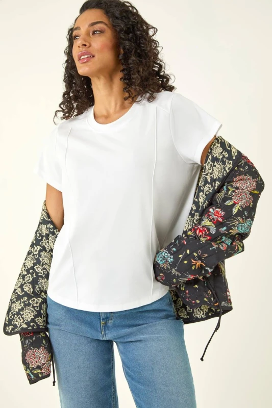 Image of Dusk Womens Premium Stretch T-Shirt in White Size: Medium White Female M