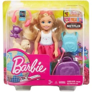 Image of Barbie Chelsea Doll and Travel Set with Puppy