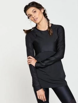 Image of Nike Training Metallic Sheen Long Sleeve Top Black Size S Women