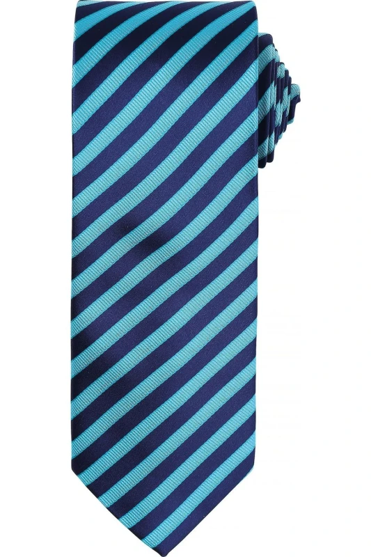 Image of Premier Premier Men Double Stripe Pattern Formal Business Tie in Turquoise Turquoise One Size Male 5057080770649