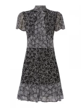 Image of Michael Kors Star mix print dress Black