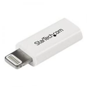 Image of StarTech.com White Apple 8-pin Lightning Connector to Micro USB Adapter for iPhone / iPod / iPad