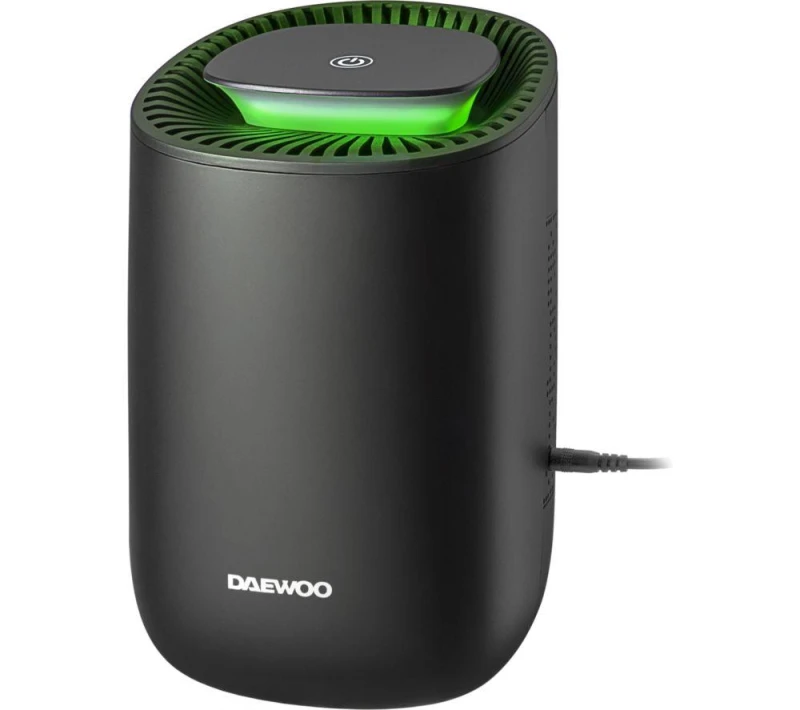 Image of Daewoo Daewoo 600ml Mini Dehumidifier for Wardrobe Window Small Room Quiet Low Power in Black Small Unisex 5024996992229