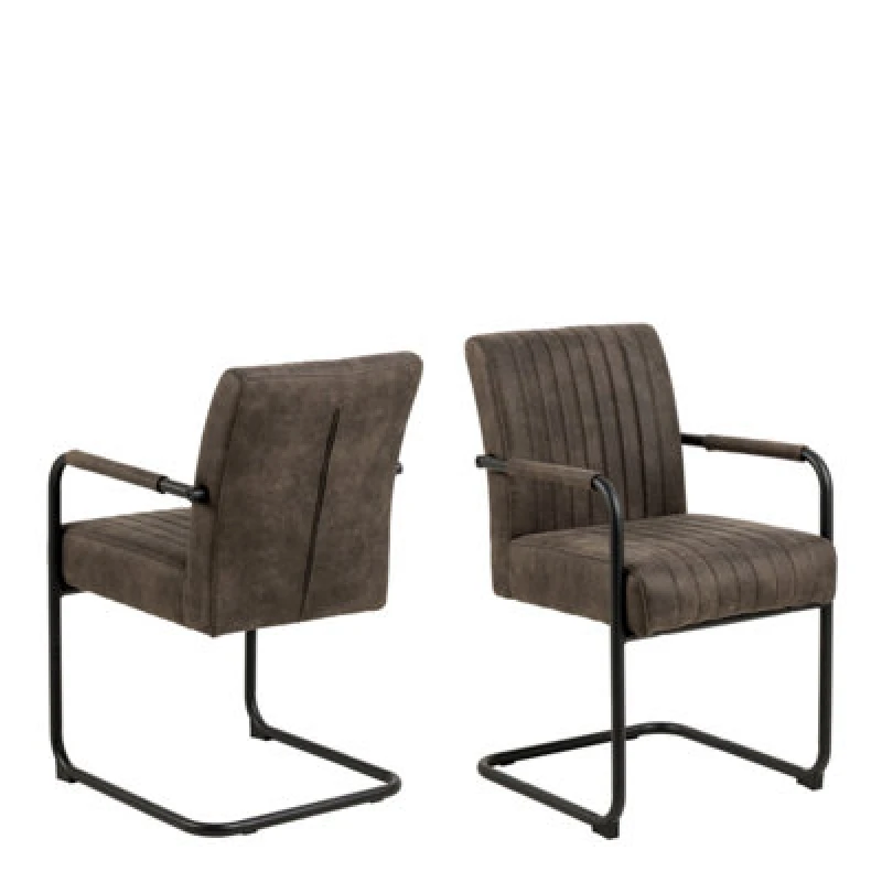 Image of Furniture To Go Adele Dining Chair In Grey Fabric Set Of 2