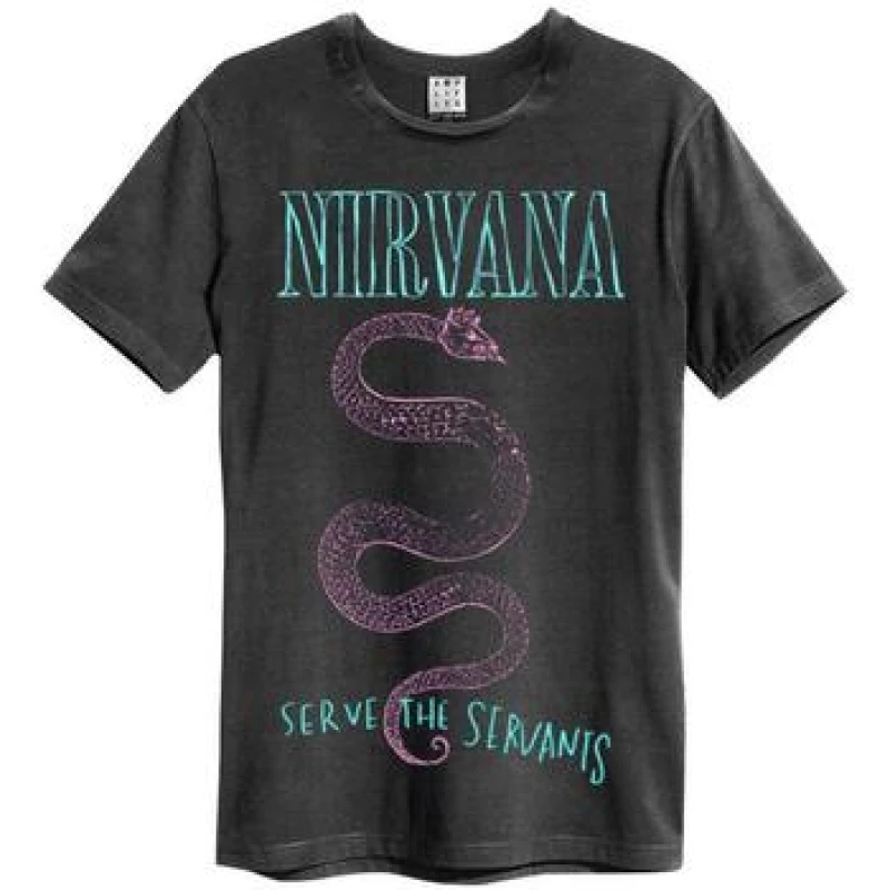 Image of Amplified Amplified Men Serve The Servants Nirvana T-Shirt in Charcoal Size: Small Charcoal S Male 5063470090518