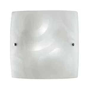 Image of Fan Europe MIRO 2 Light Patterned Glass Flush Ceiling Light White 30x30cm