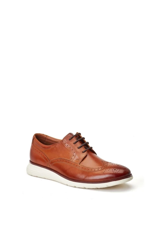 Image of Base London Base London Men Flight Brogue Shoe in Tan Size: 8 Tan 8 Male 5038538363187
