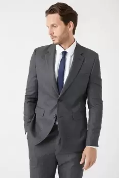 Image of Mens Slim Charcoal Wide Self Stripe Suit Jacket