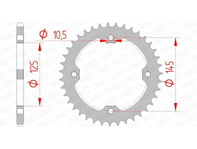 Image of AFAM Steel Standard Rear Sprocket 12407 - 520