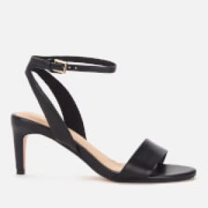 Image of Clarks Womens Amali Jewel Leather Barely There Mid Heels - Black - UK 5