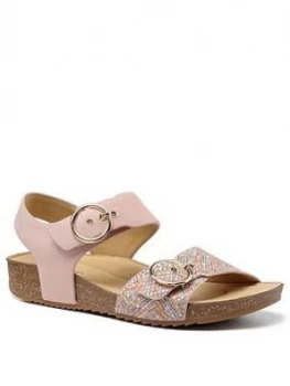 Image of Hotter Tourist Buckle Footbed Sandals - Blush