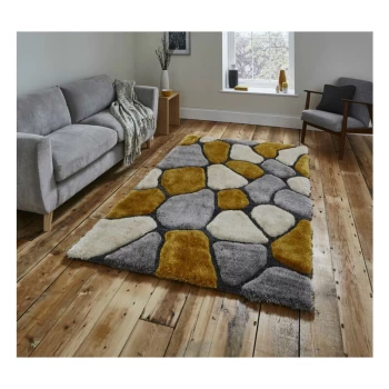 Image of Noble House Pebbles 5858 Grey Yellow 120cm x 170cm Rectangle - Grey and Yellow