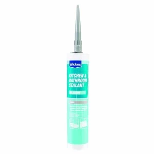 Image of Wickes Kitchen and Bathroom Sealant - Grey 310ml