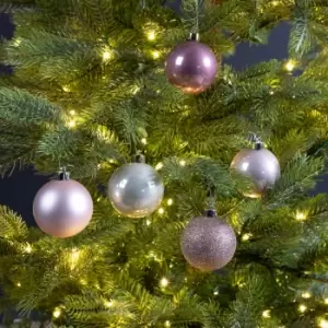 Image of 30pcs 6cm Assorted Shatterproof Baubles Christmas Decoration in Blush Pink