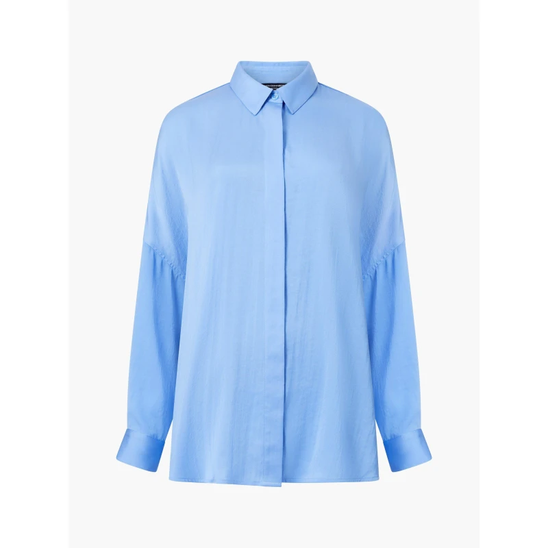 Image of French Connection FC Damasco Shirt Blouses - Long Sleeve 8 (XS) Blue 54093518310