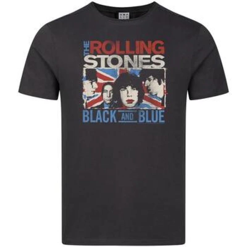 Image of Amplified Mens Union Jack The Rolling Stones T-Shirt in Charcoal Size: XS Charcoal Male XS