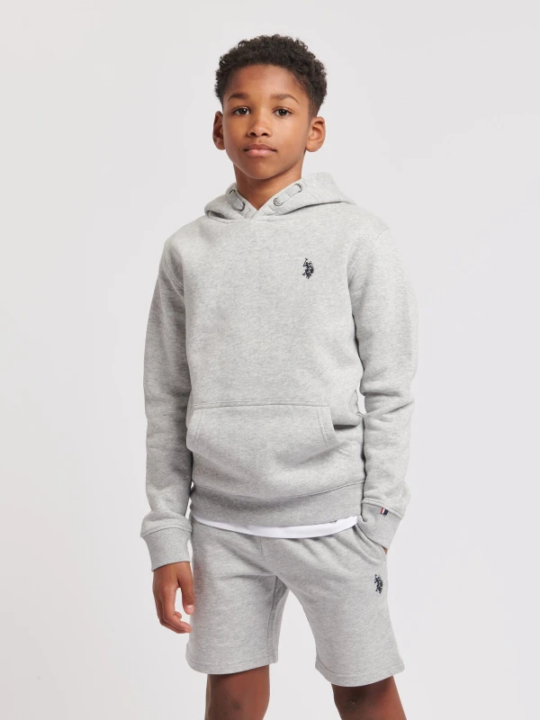 Image of U.S. POLO ASSN. Double Horsemen Brush Back Hoodie Mid Grey