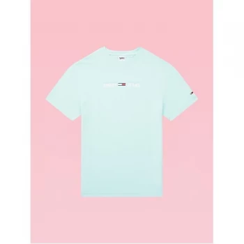 Image of Tommy Jeans Tjm Linear Logo Tee - Aqua CSP