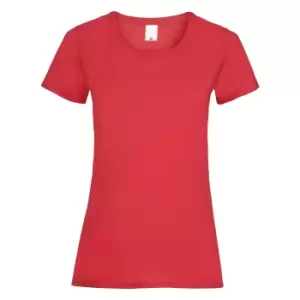 Image of Womens/Ladies Value Fitted Short Sleeve Casual T-Shirt (X Large) (Bright Red)