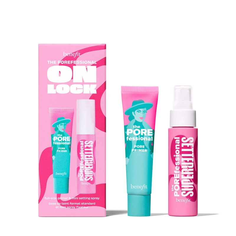 Image of Benefit POREfessional On Lock Full Size Pore Primer & Mini Setting Spray Duo Clear female One Size