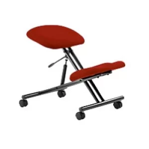 Image of Dynamic Kneeling Stool Without Arms Kneeler Tabasco Red Seat, Black Frame Without Headrest Medium Back