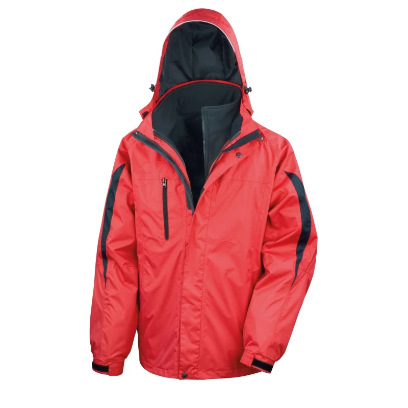 Image of Result Result Men 3 In 1 Softshell Waterproof Journey Jacket With Hood in Dark Red Size: Small Dark Red S Male 5054752354817