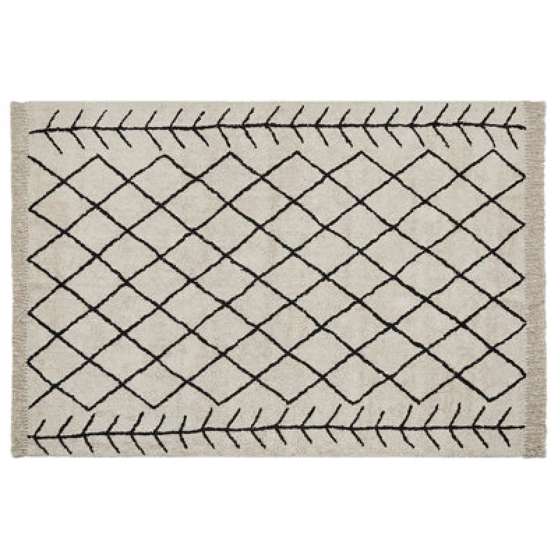 Image of Beliani Rug Bozkir Beige 160 X 230 Cm Cotton